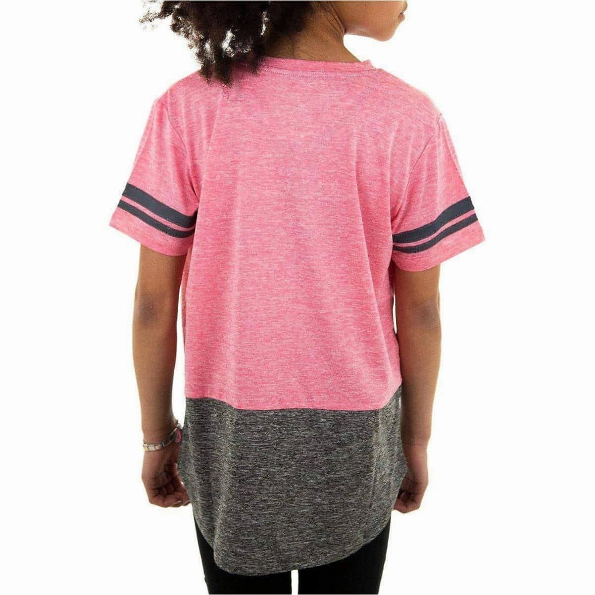 More Mile Marl Girls Short Sleeve Training Top - Pink Quick Change All-day Comfort