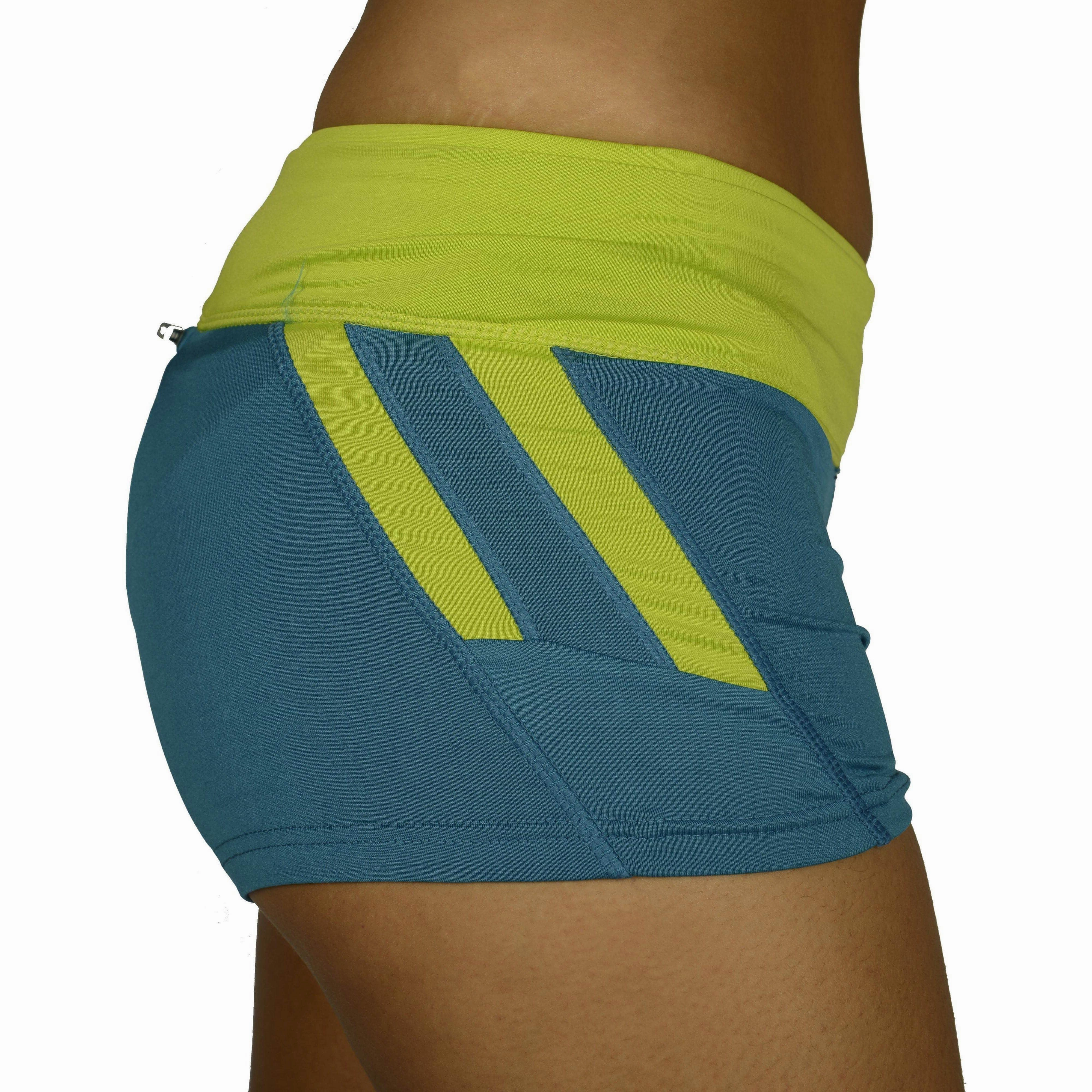 ribbed texture Multi Directional Flex Zones More Mile More-Tech  3 Inch Womens Running Shorts - Blue