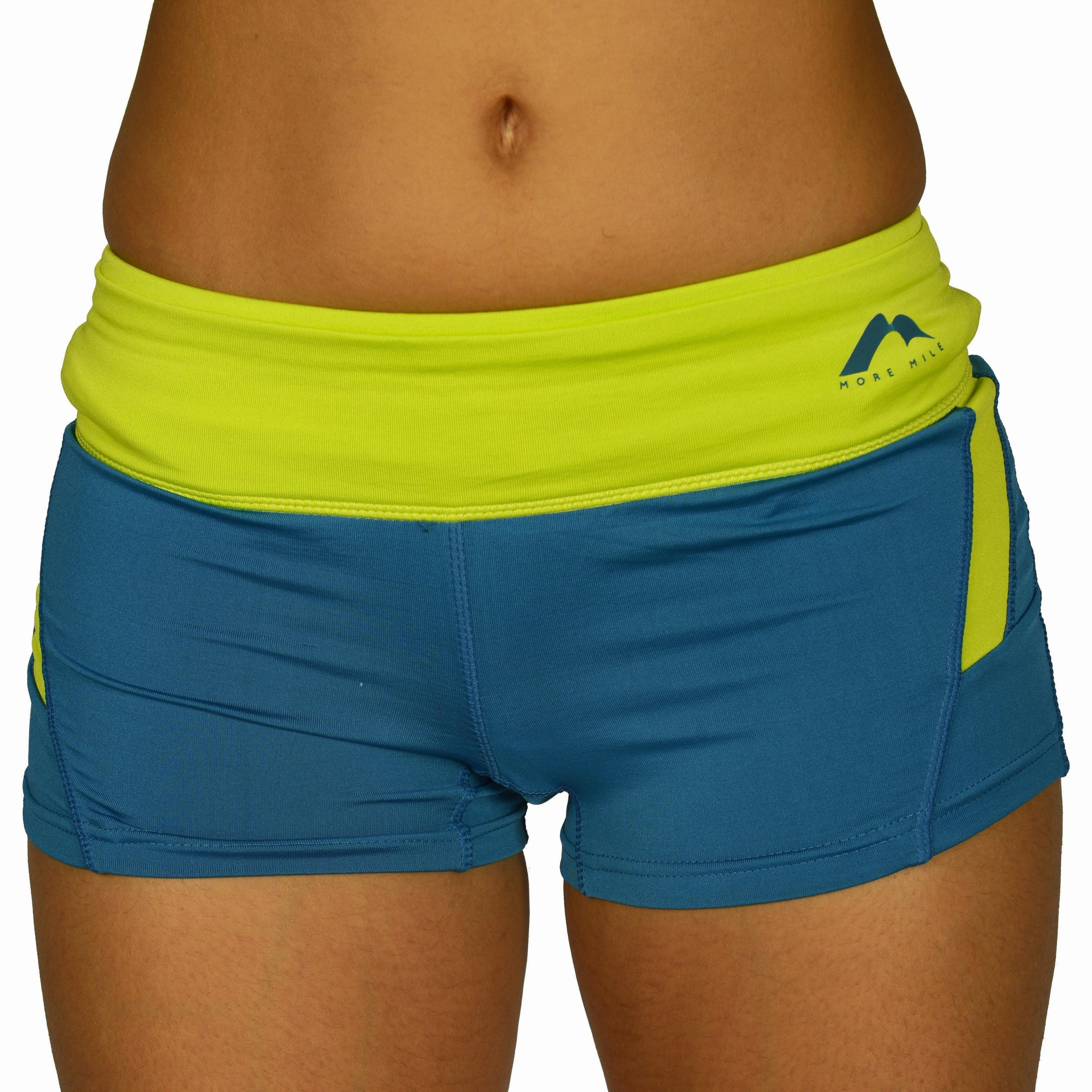 More Mile More-Tech  3 Inch Womens Running Shorts - Blue Quick Adjust Fit