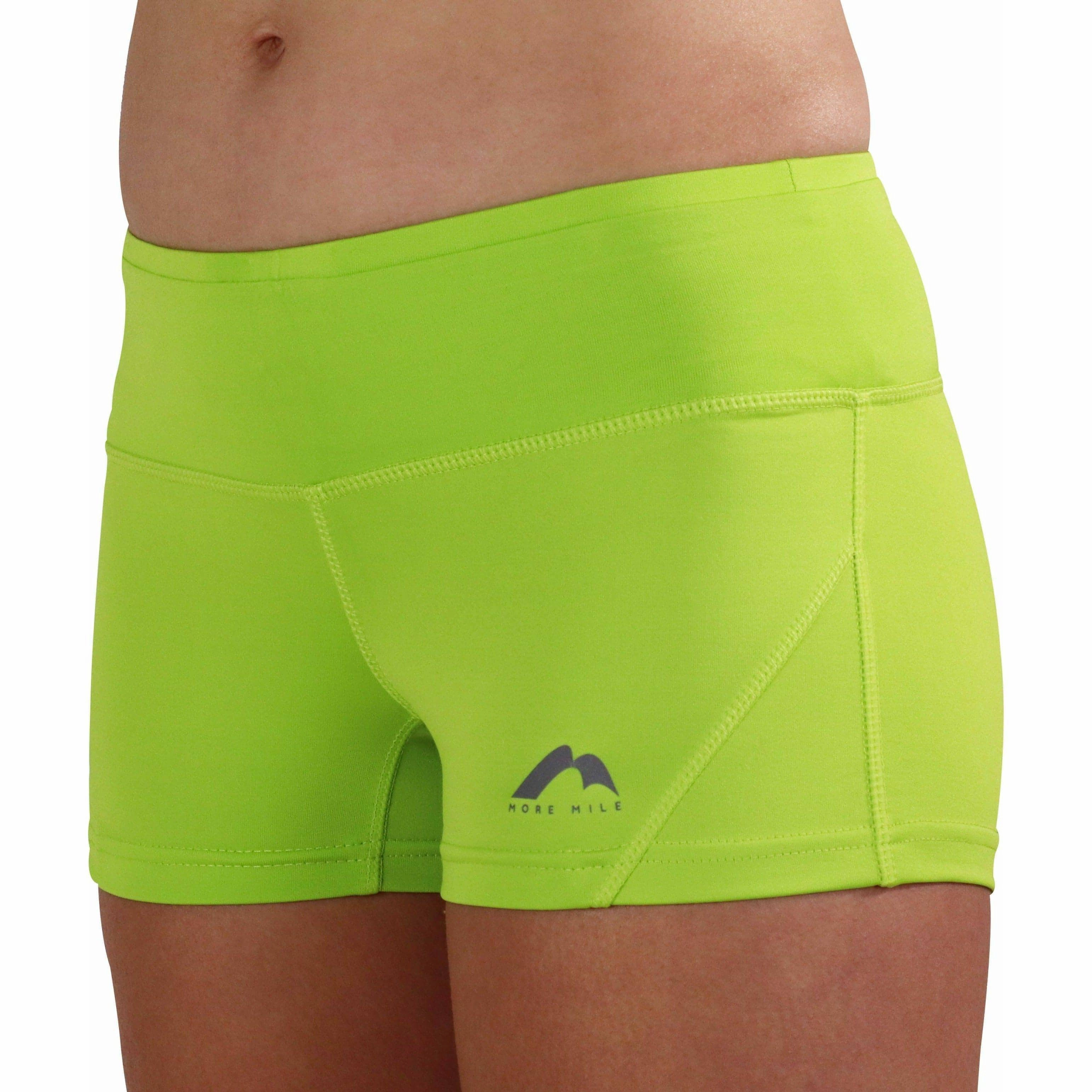 More Mile More-Tech 3 Inch Womens Running Shorts - Green Hot Weather