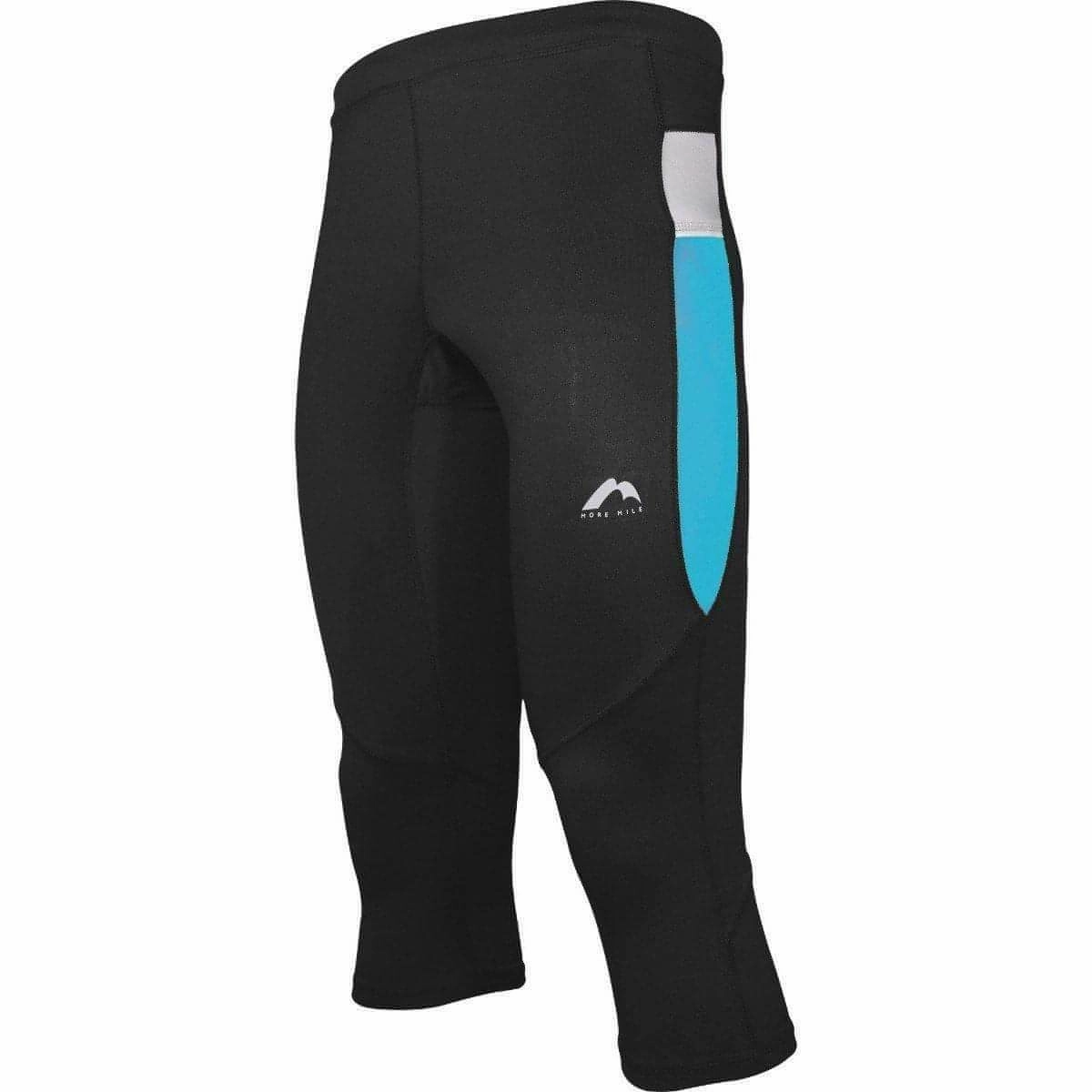 Casual Wearable Durable Feel More Mile More-Tech Mens 3/4 Capri Running Tights - Black