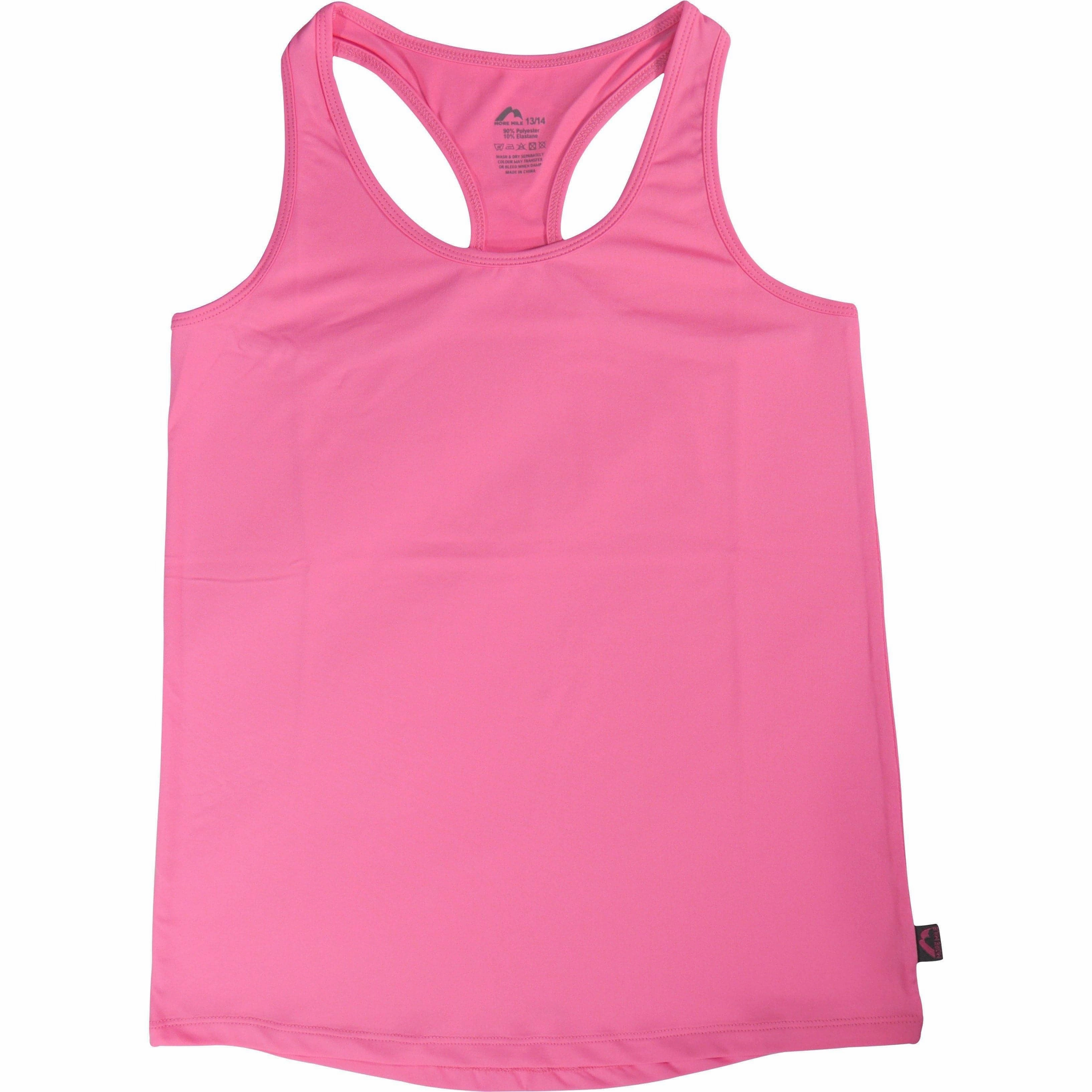 Special More Mile Racer Back Girls Running Vest - Pink