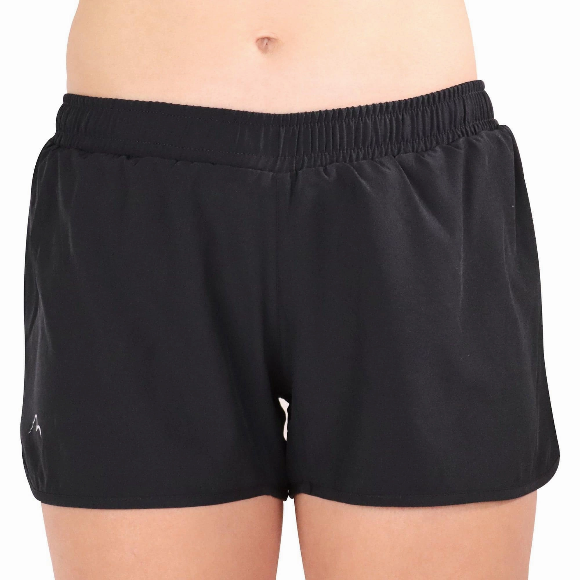Roomy Waist More Mile Racer Split Womens Running Shorts - Black