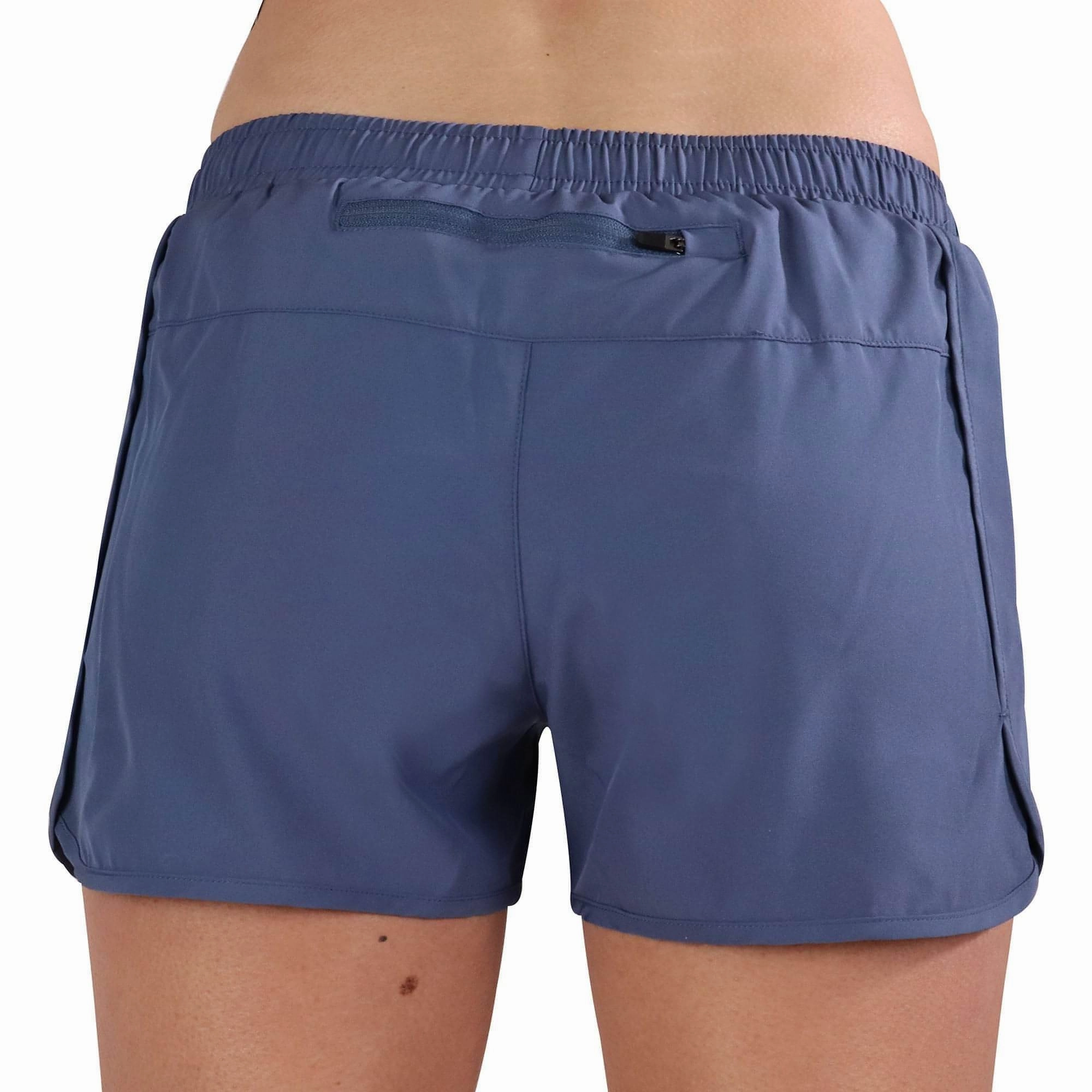 Sweat Wicking Fabric More Mile Racer Split Womens Running Shorts - Blue