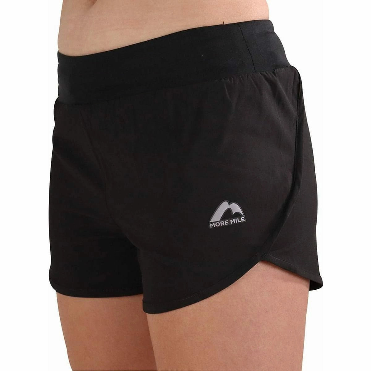 More Mile Strive Womens Running Shorts - Black Stretch Design