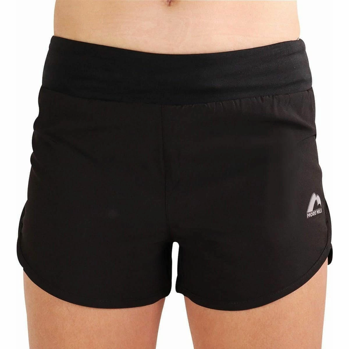 More Mile Strive Womens Running Shorts - Black Freestyle Comfort