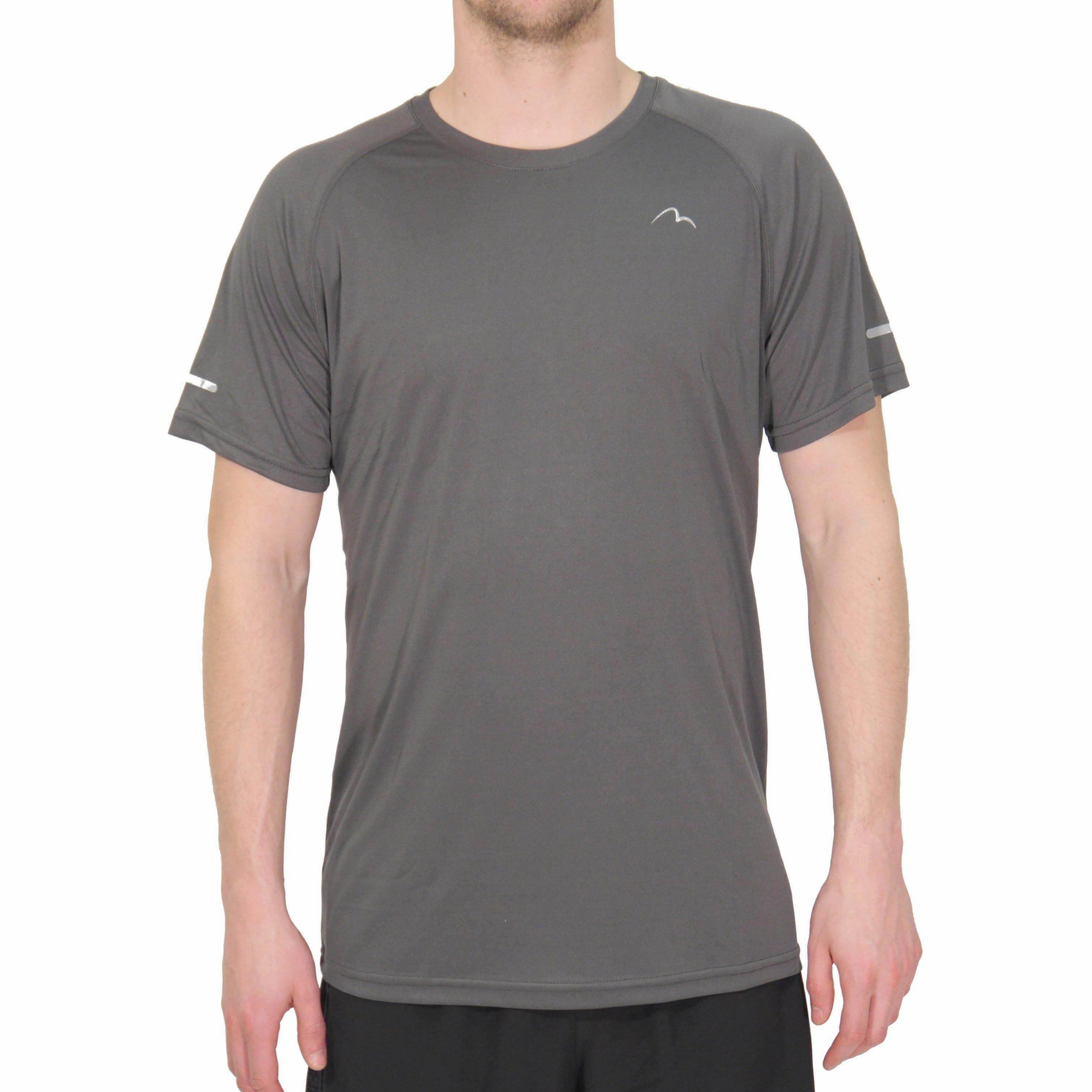 Comfortable and Chic Cool Style More Mile Tempest Cool Mens Short Sleeve Running Top - Grey