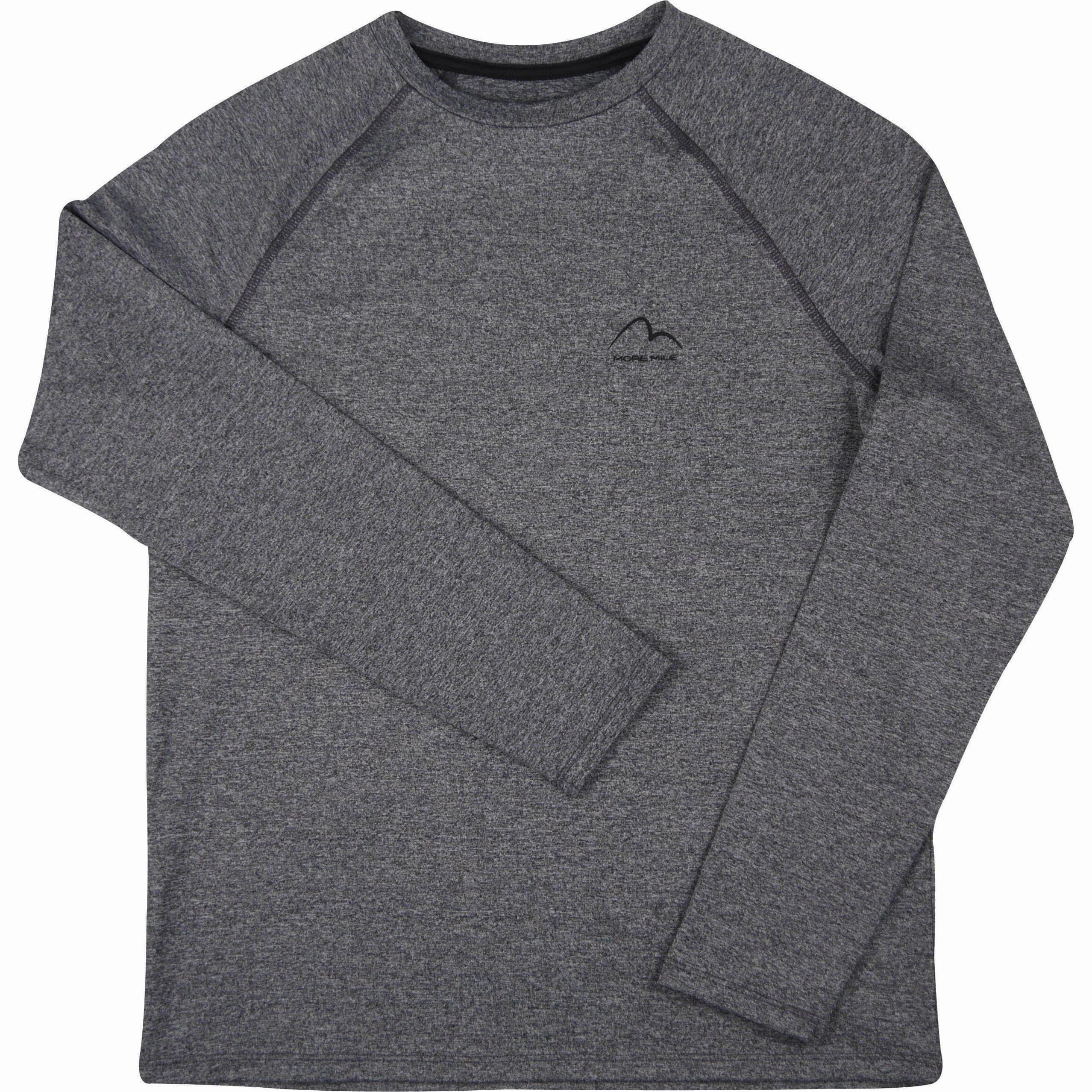 More Mile Train To Run Boys Long Sleeve Running Top - Grey Arid zone Cuffed edge