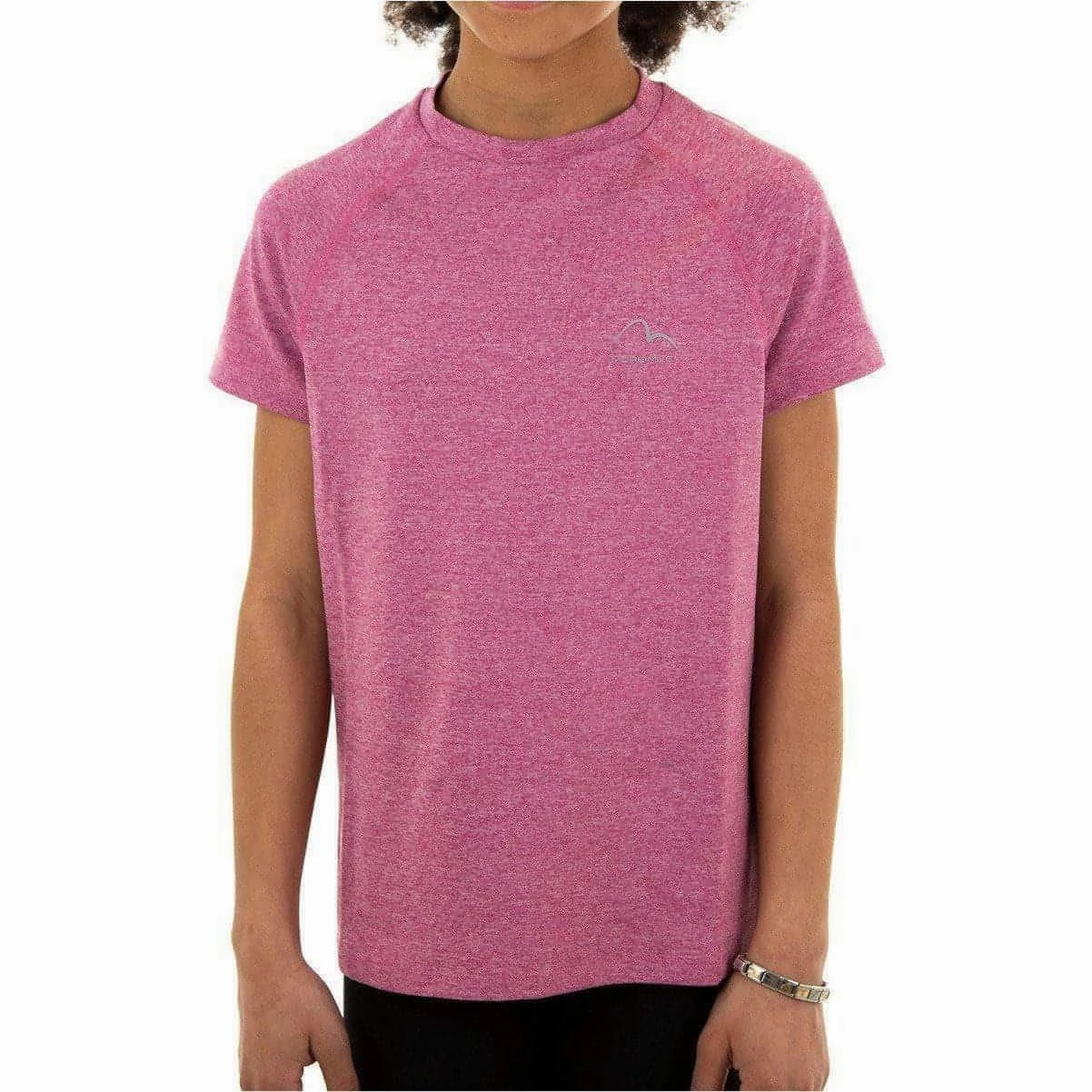 More Mile Train To Run Girls Short Sleeve Running Top - Pink Summer Comfort Bold Design