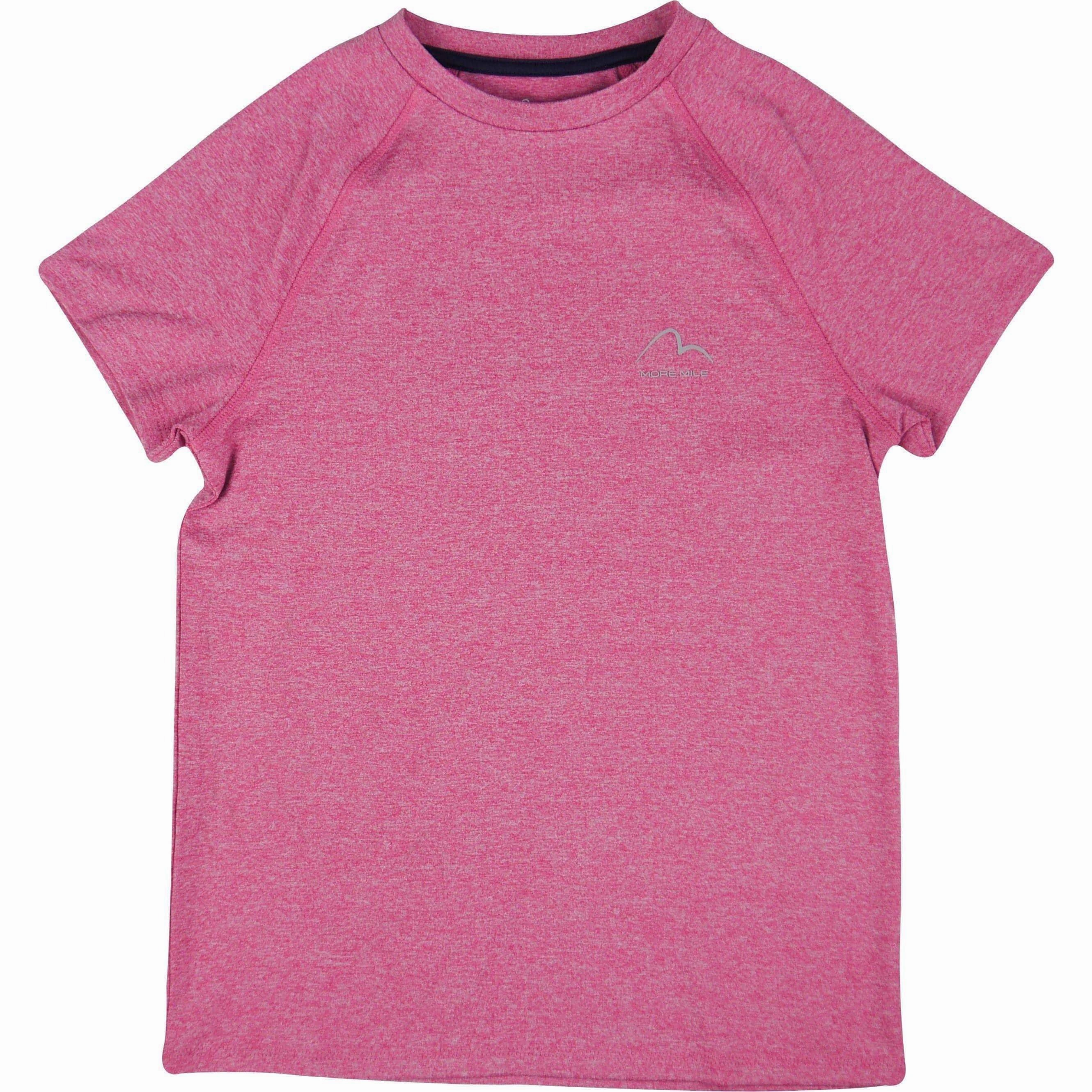 More Mile Train To Run Girls Short Sleeve Running Top - Pink AntiStaticLining