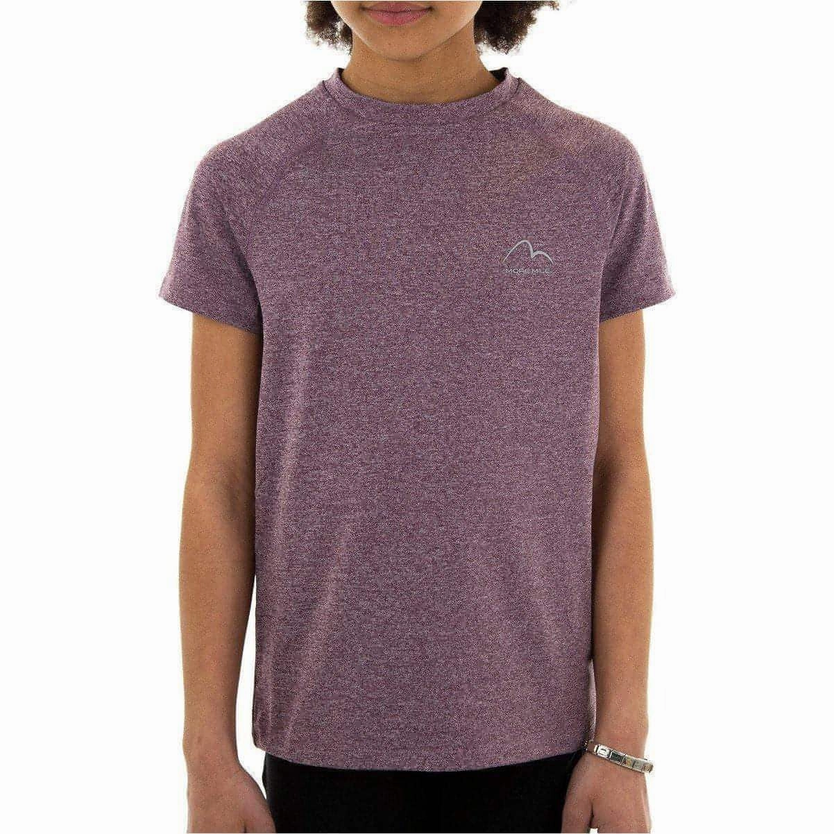 More Mile Train To Run Girls Short Sleeve Running Top - Purple Fashionable Wear
