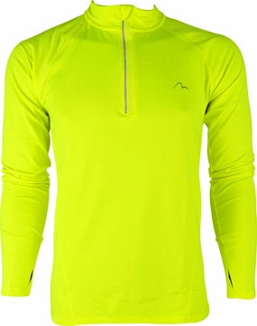 Desert oasis More Mile Vivid Half Zip Long Sleeve Mens Running Top - Yellow
