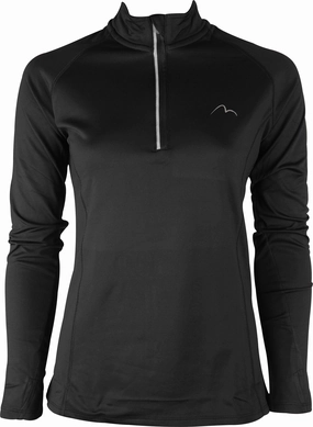 More Mile Vivid Half Zip Long Sleeve Womens Running Top - Black Comfortable