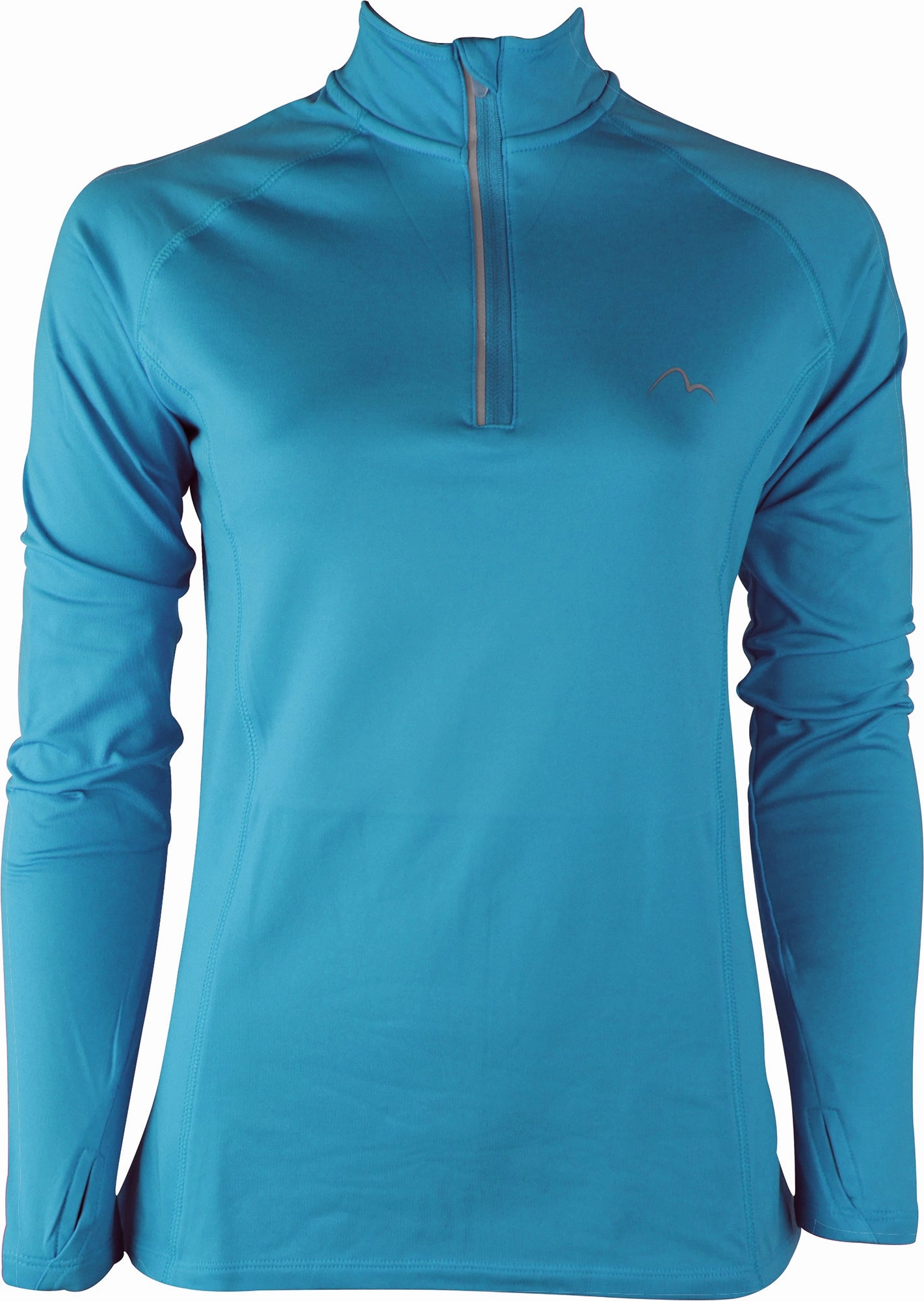 teenagers' More Mile Vivid Half Zip Long Sleeve Womens Running Top - Blue