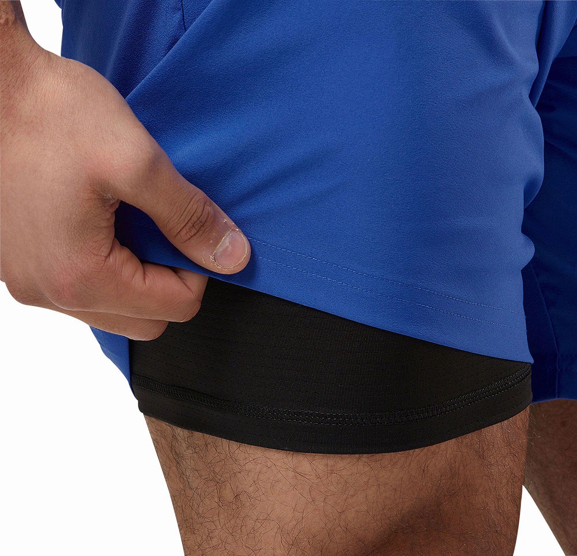 Wide Leg Silhouette Minimal Finish Puma Favourite 2 In 1 Mens Running Shorts - Blue