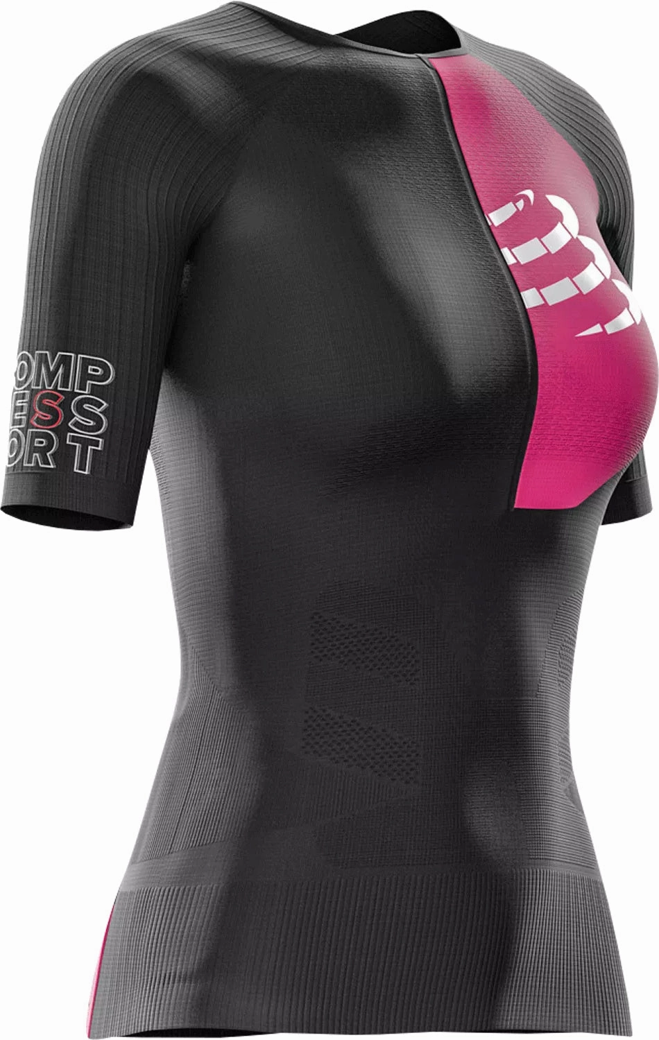 Active Design Wear Compressport Tri Postural Aero Short Sleeve Womens Running Top - Black