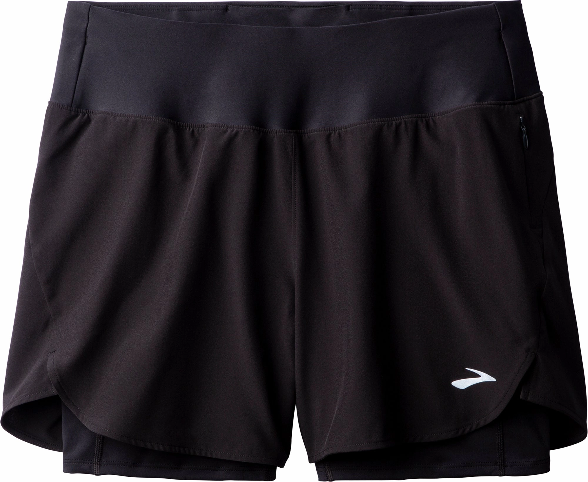 Body Flex Brooks 5 Inch Chaser 2 In 1 Womens Running Shorts - Black