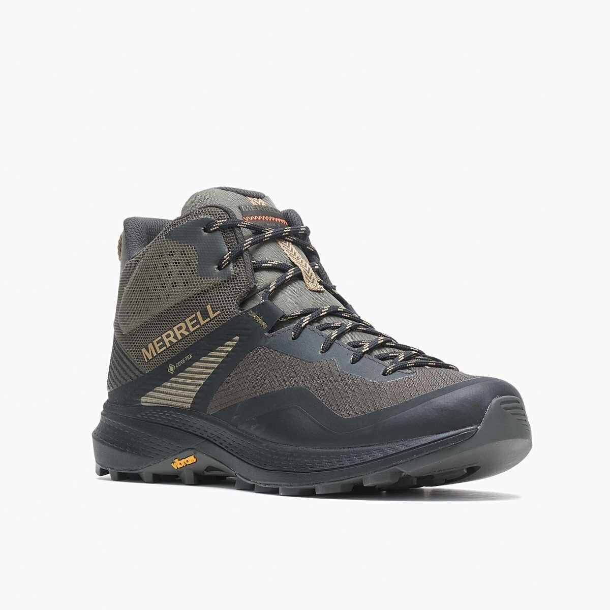 Merrell MQM 3 Mid Gore-Tex J135577 Men's Olive Black Waterproof Hiking Boots Secure Grip Classic Color