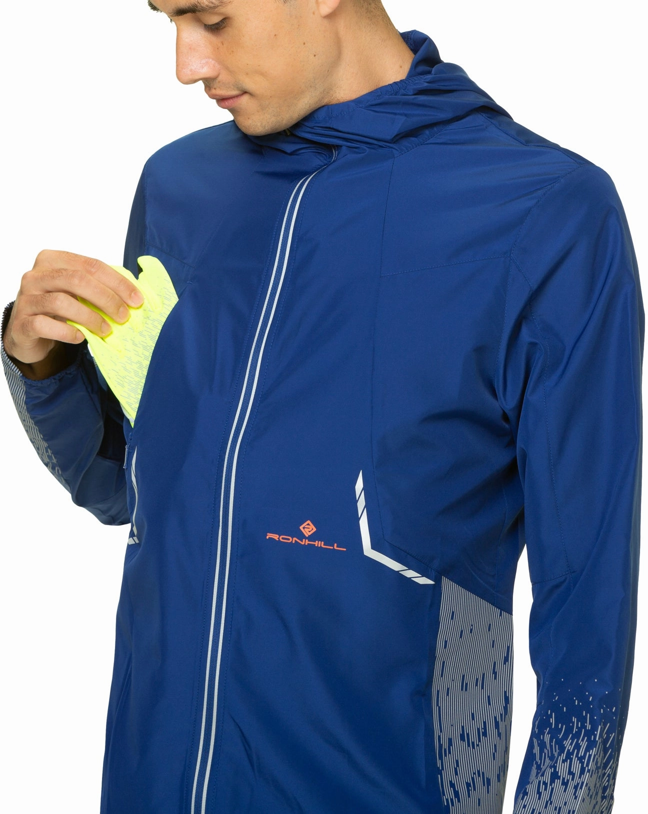 Ronhill Tech Reflect Mens Running Jacket - Blue Layer Focused