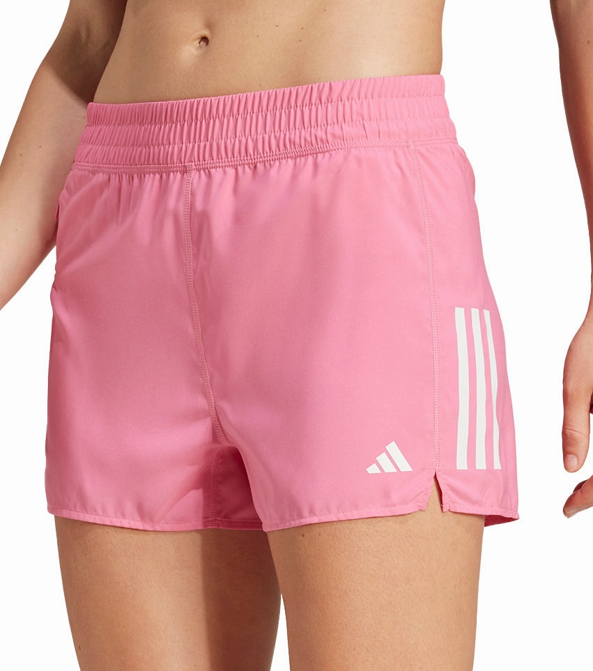 adidas Own The Run 3 Inch Womens Running Shorts - Pink Reflective accents AntiOdorTreatment