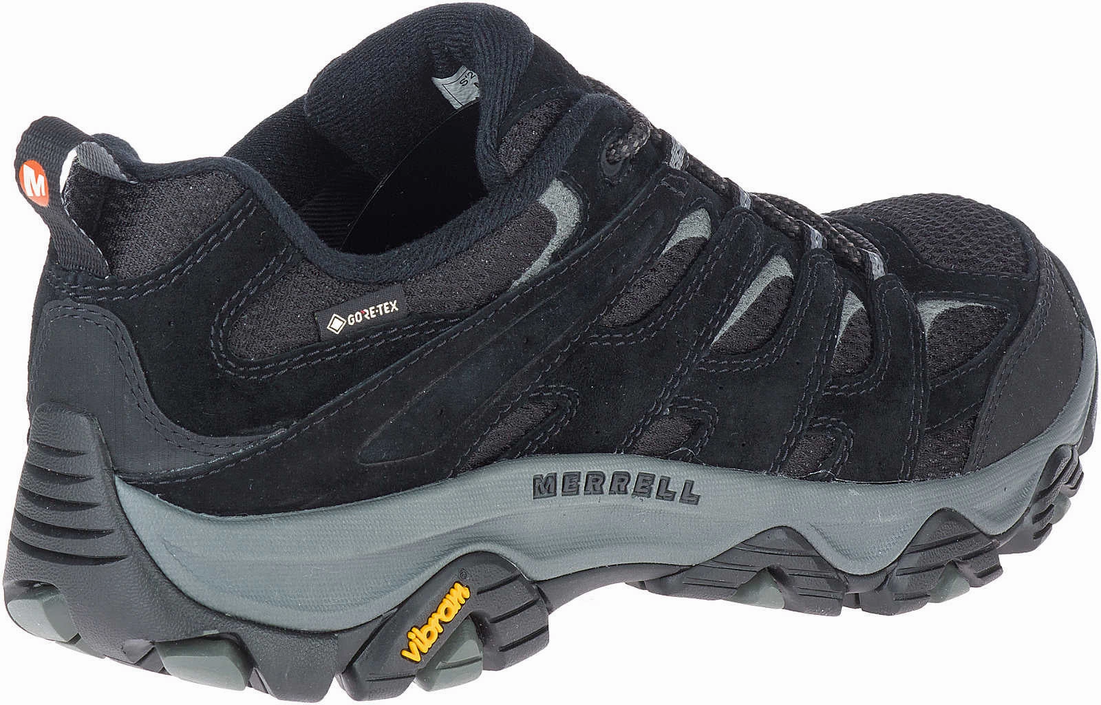 Merrell Moab 3 GORE-TEX Mens Walking Shoes - Black Supportive Heel Cup