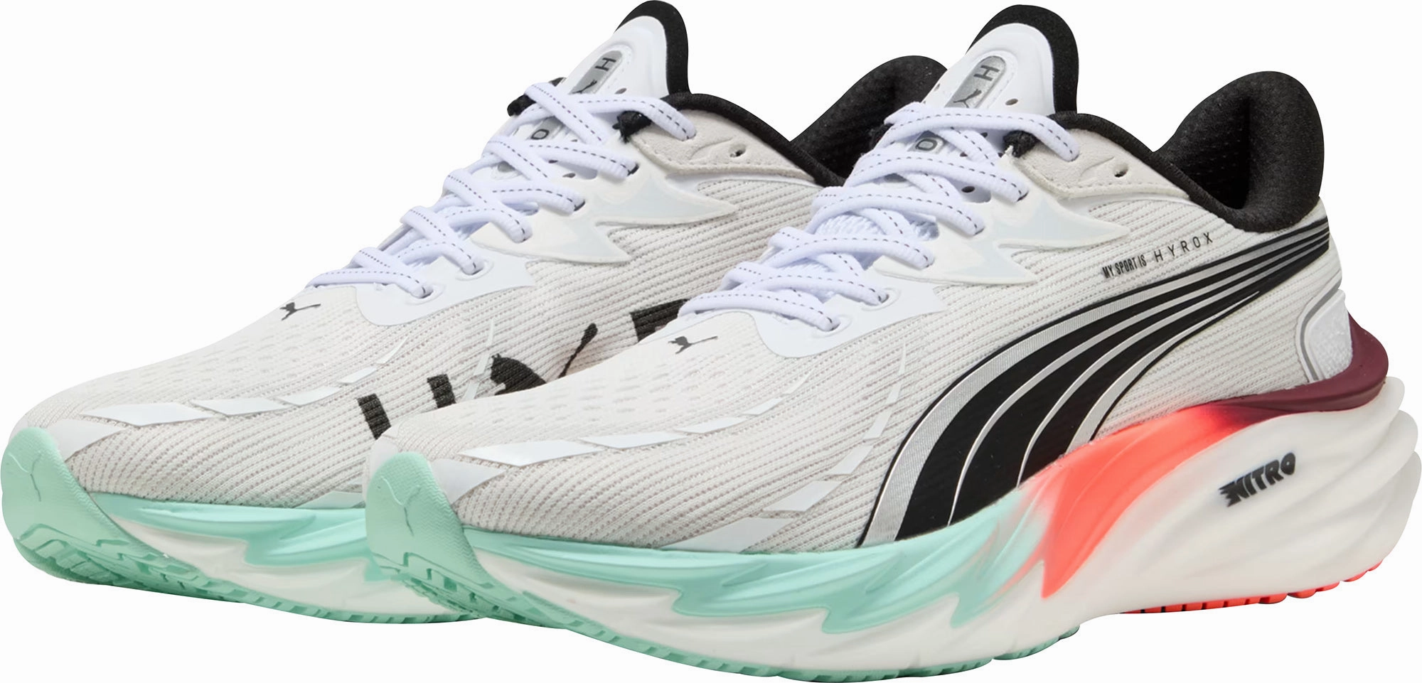 Clean Stitching Tear Resistant Fabric Puma Velocity Nitro 4 HYROX Mens Running Shoes - White