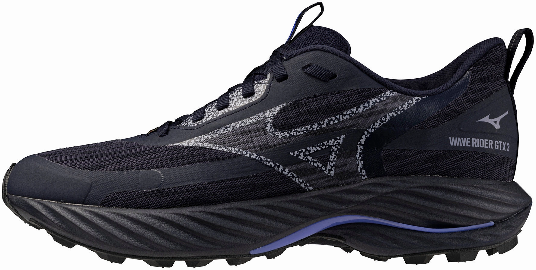 Mizuno Wave Rider GORE-TEX 3 Womens Trail Running Shoes- Grey Arch Bridge Compression Zoned Support