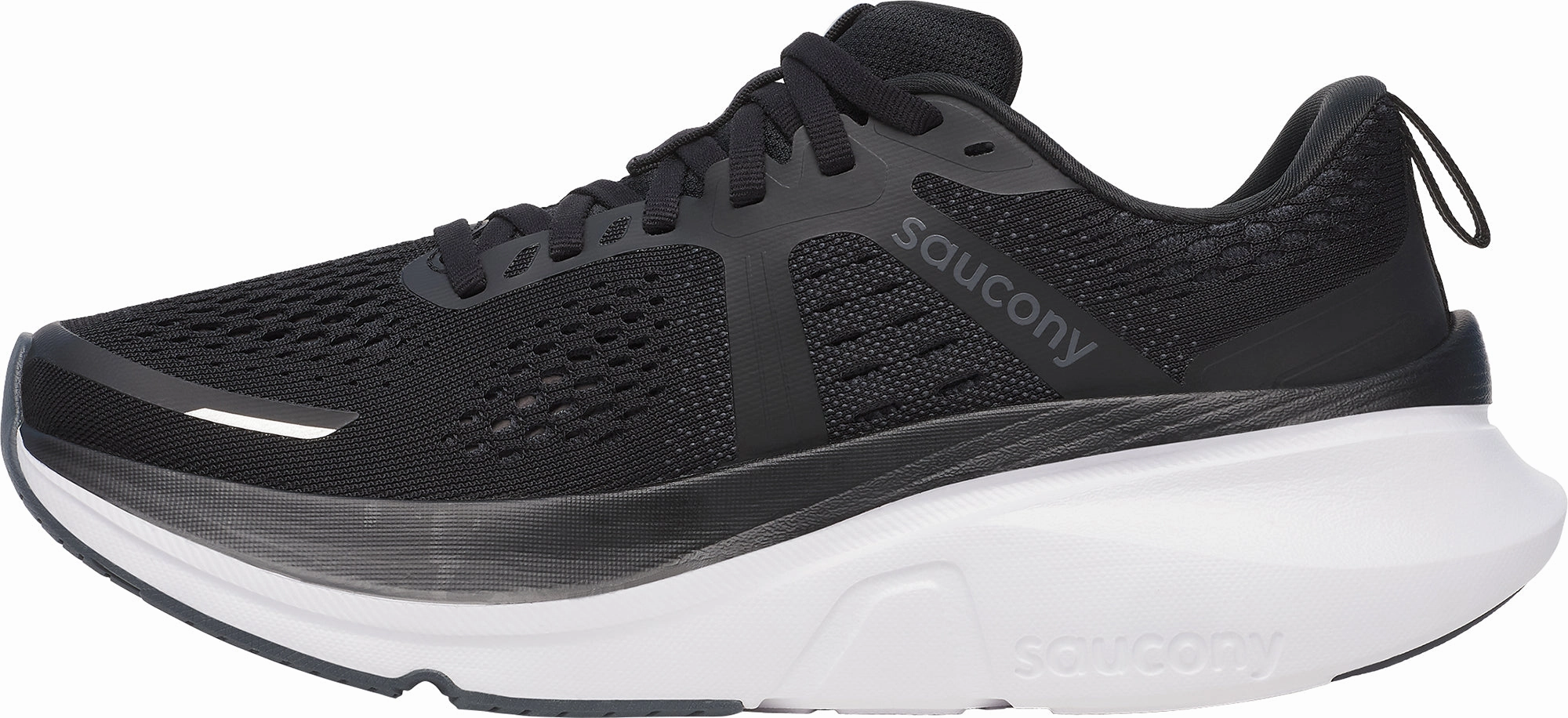 Saucony Guide 18 WIDE FIT Womens Running Shoes - Black Tensile Energy Bridge morale - enhancing