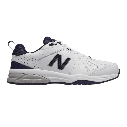 New Balance Men's 624v5 White/Navy Shoe (2e Wide) Embroidered design