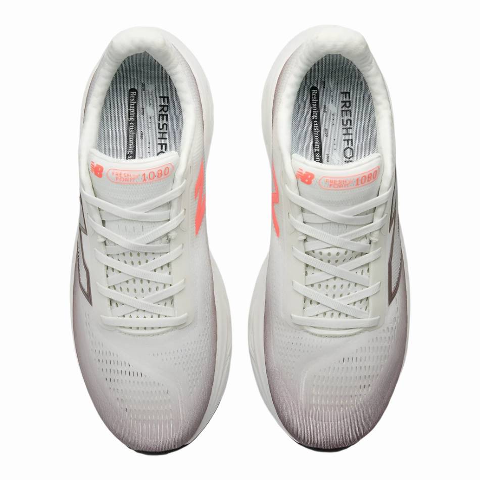 New Balance Men's 1080 V14 Running Shoes in Earth Shadow with Reflection and Urgent Red AW25 Fitness Tracker Compatibility running in autumn shoes