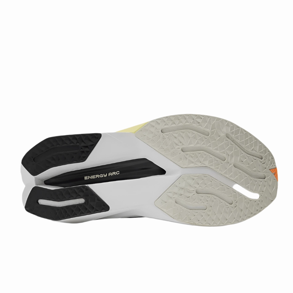 New Balance Men's FuelCell SuperComp Trainer V3 Running Shoes in Angora with Hot Mango and Black SS25 metal - surface shoes