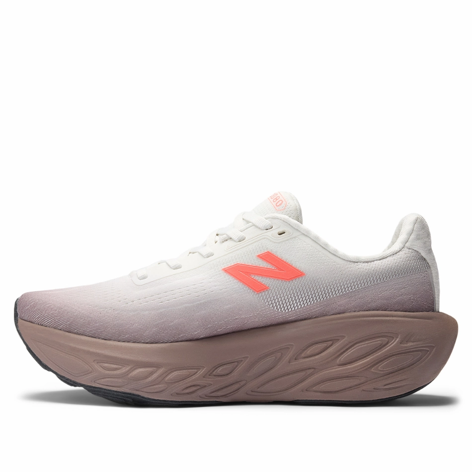 Supportive Cage New Balance Women's 1080 v14 Running Shoes in Earth Shadow/Reflection/Urgent Red AW25