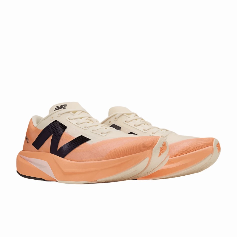 New Balance Women's FuelCell Rebel V4 Running Shoes in Hot Mango/Angora/Black SS25 Zero Drop Profile toe - box roomy shoes