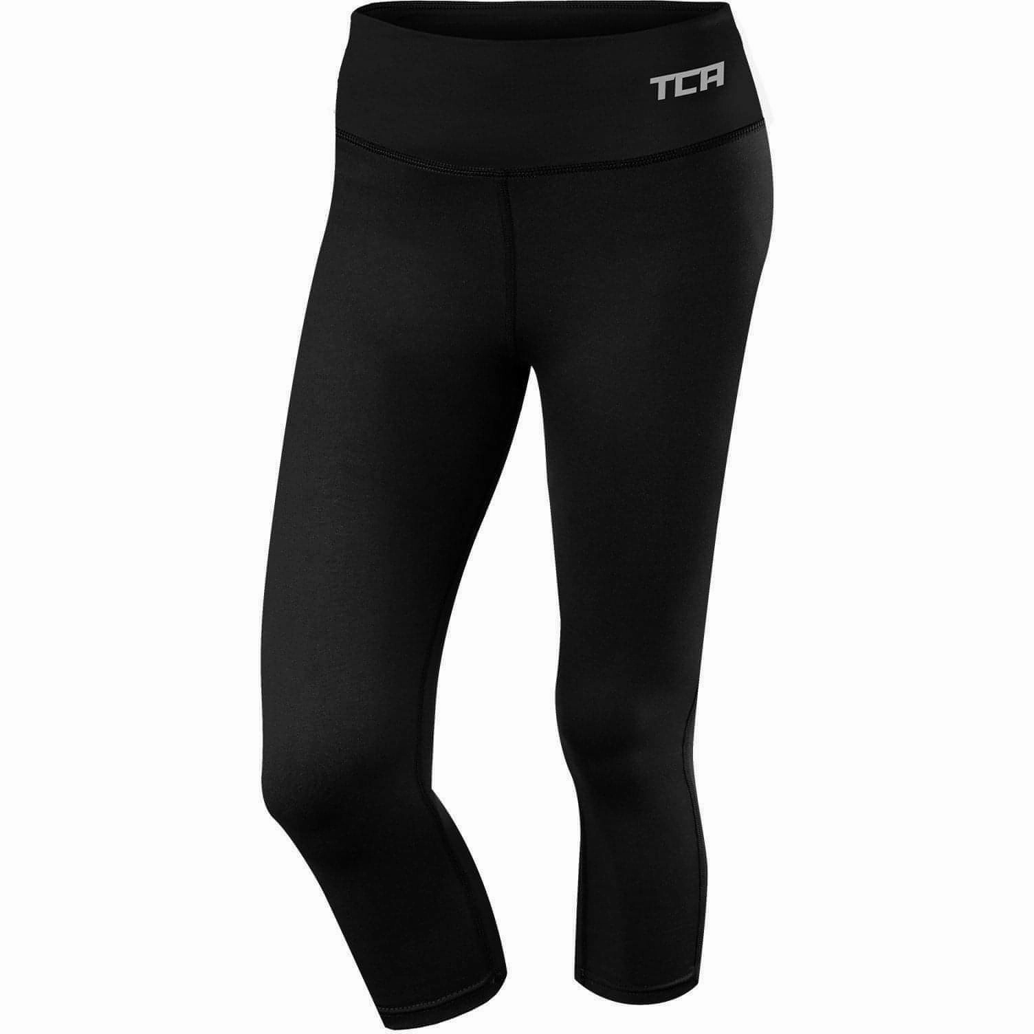 Breathable Comfort Wear TCA Pro Performance Supreme Womens 3/4 Capri Running Tights - Black