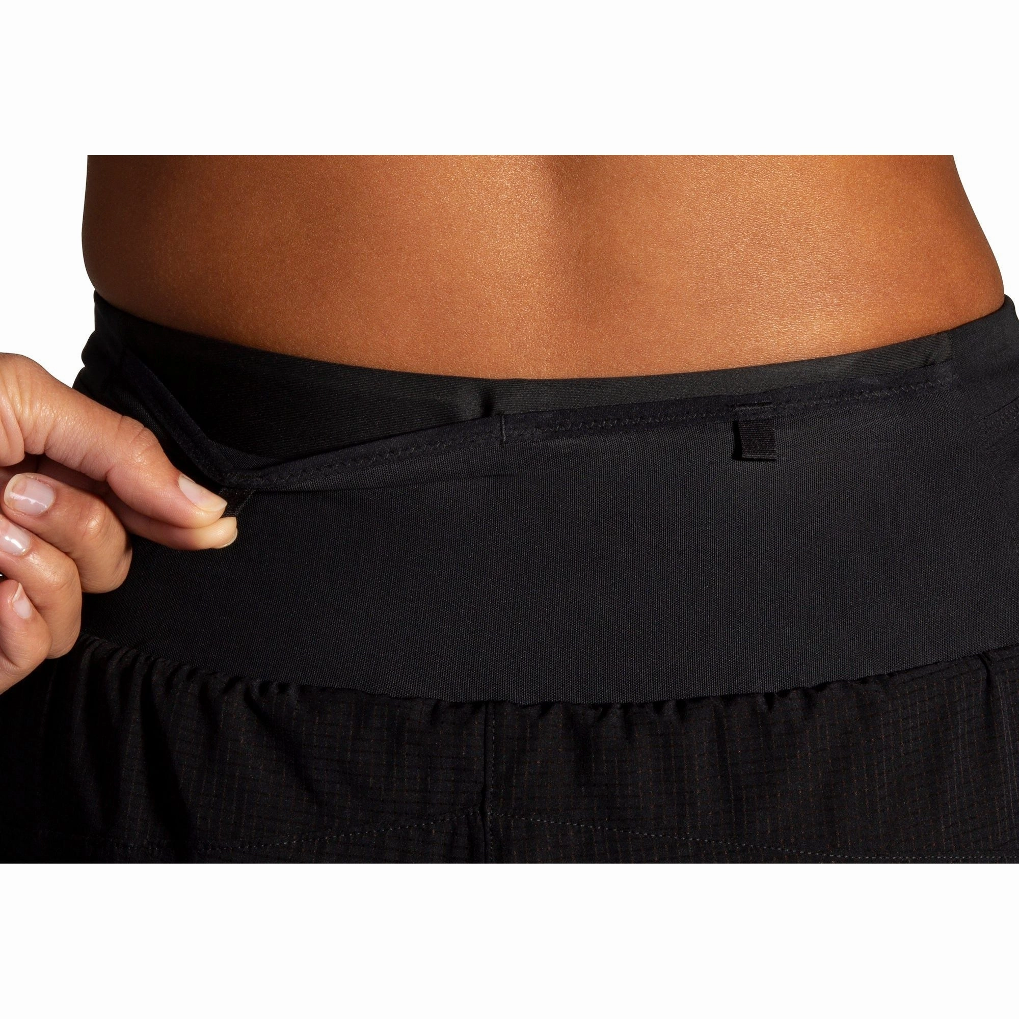 ribbed texture Holiday Wear Brooks 3 Inch High Point 2.0 2 In 1 Womens Running Shorts - Black