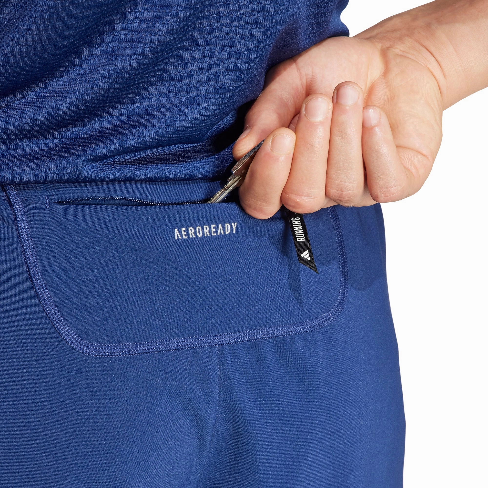 Sleek Waistband adidas Own The Run 7 Inch Mens Running Shorts - Blue