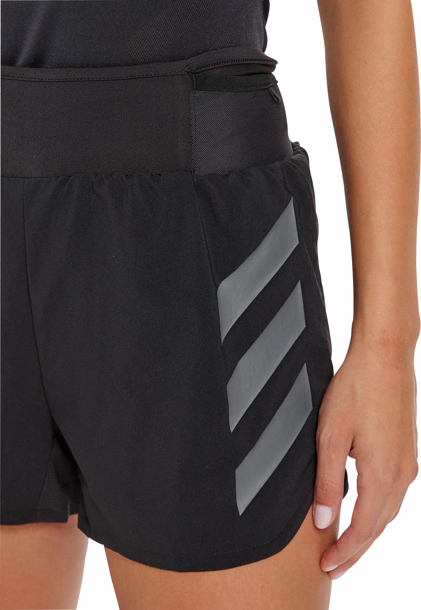 Versatile Wear Pre Shrunk Cotton Blend adidas Terrex Agravic 3 Inch Womens Running Shorts - Black
