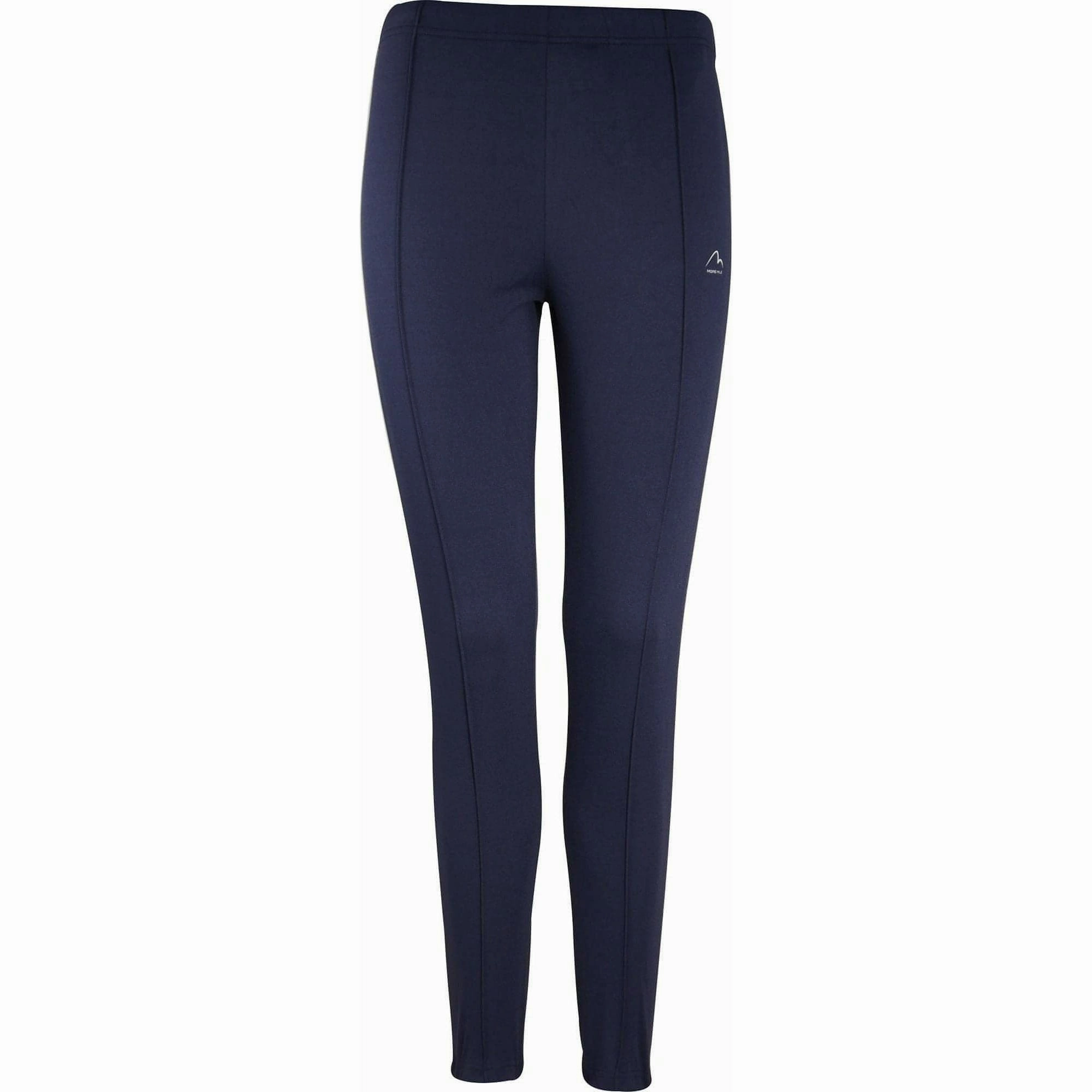 More Mile Essentials Mens Running Tracksters - Navy Friction Free Lining Travel Leggings