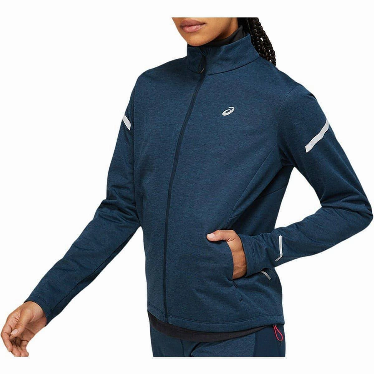 Asics Lite-Show Winter Womens Running Jacket - Navy Fashionable Shield Fearlessness