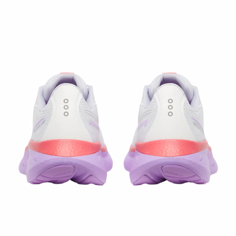 hydro - resistant - feature shoes Saucony Women's Ride 18 Running Shoes in White/Coral - Online Exclusive