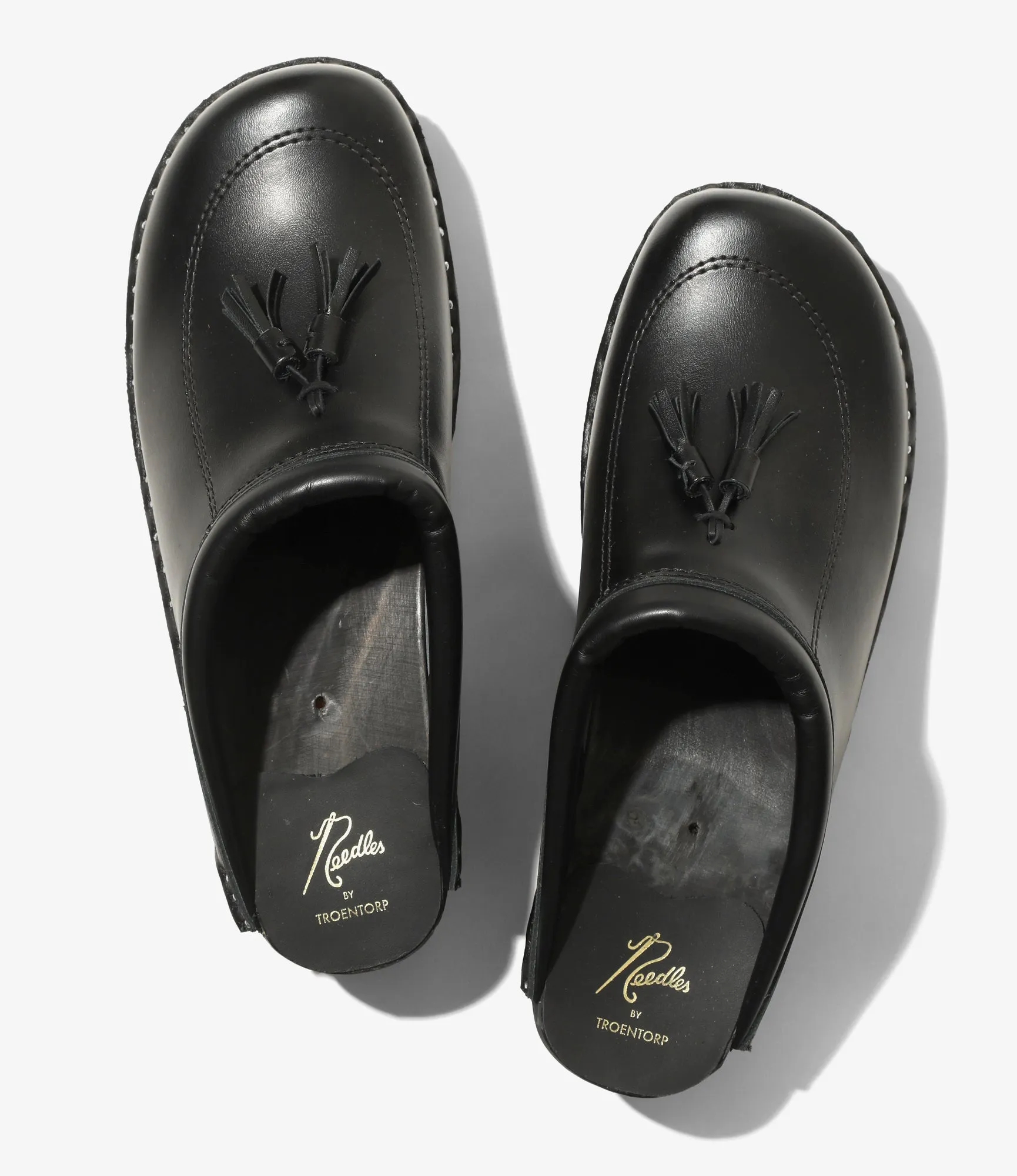 Twin Tassel 'Monet' Clog ?C?Black Leather Stability Support Frame Slip Resistant Tread