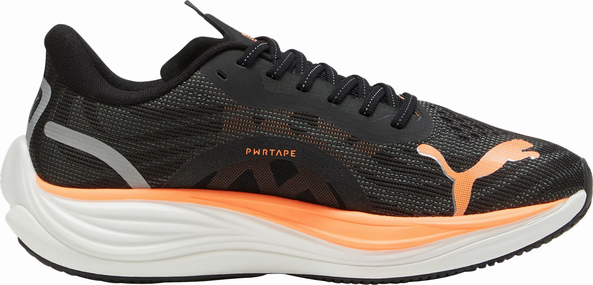 Energy Capturing Design 3D Molded Heel Cushion Puma Velocity Nitro 3 WIDE FIT Mens Running Shoes - Black