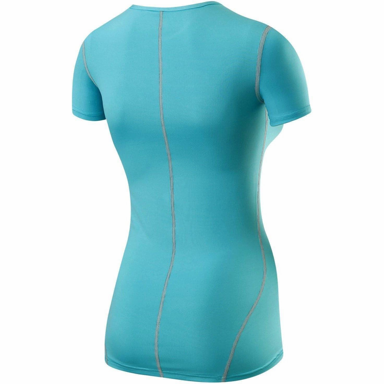 TCA Pro Performance Womens Short Sleeve Baselayer Running Top - Blue Comfy Wardrobe EasyCareFabric