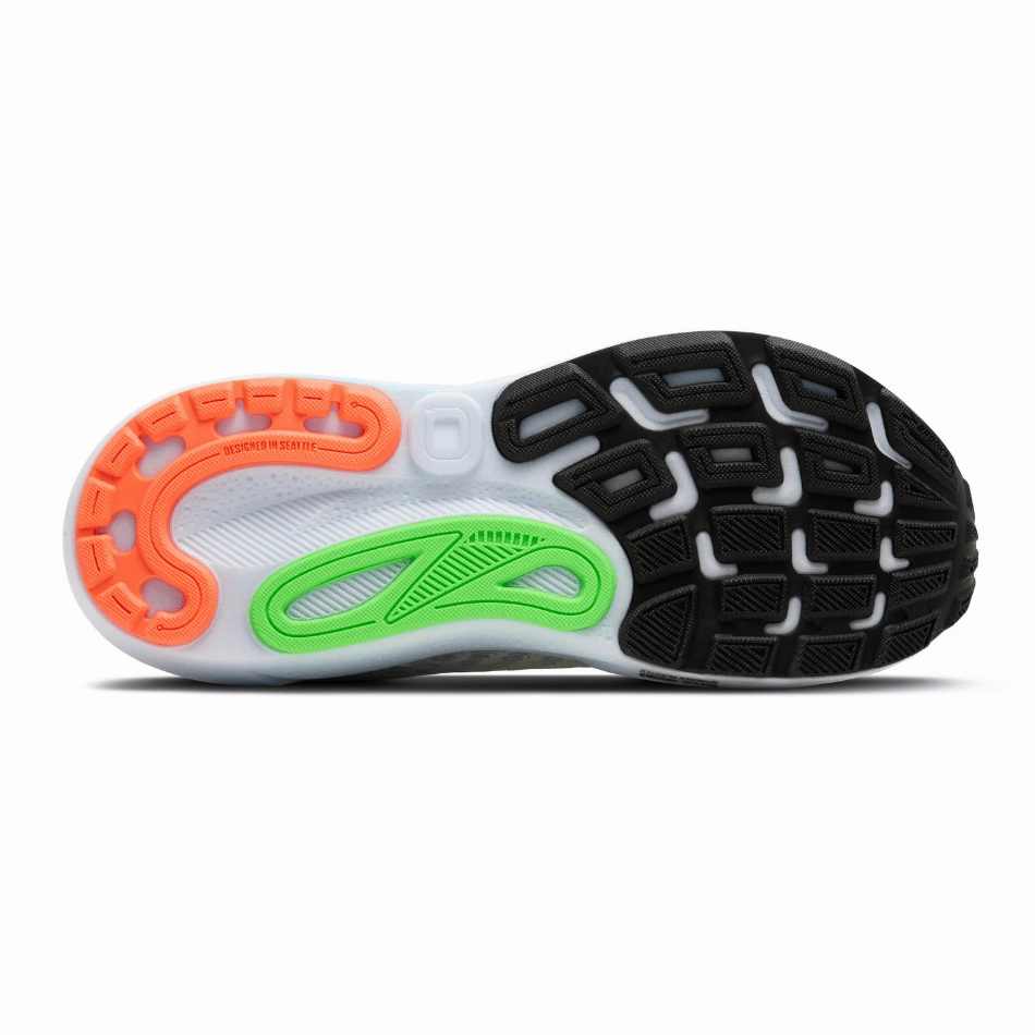 Brooks Men's Adrenaline GTS 24 Running Shoes in White/Gecko/Atomizer AW25 Foam Stability Plates