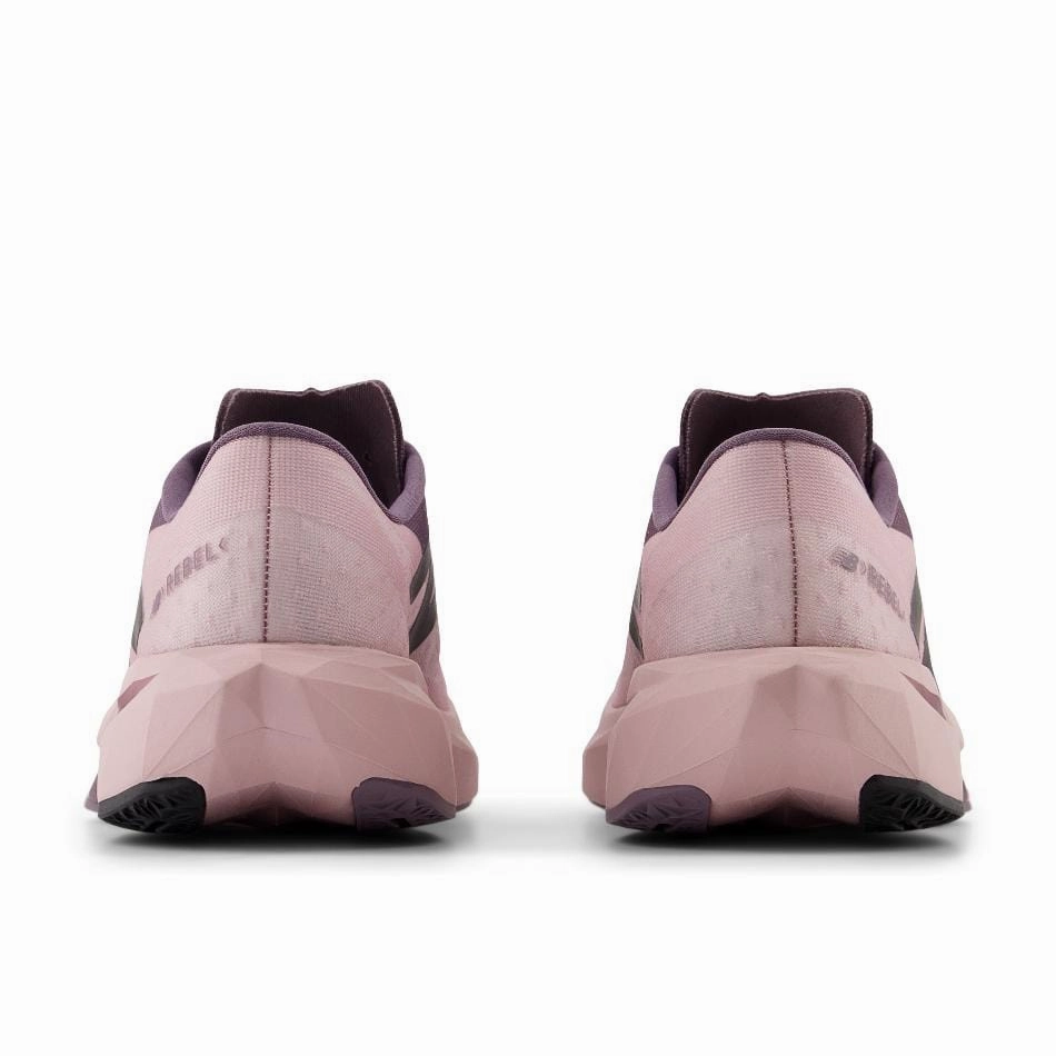 New Balance Women's FuelCell Rebel V4 Running Shoes in Twilight Haze/Dark Ice Wine/Black SS25 Impact Resistant Foam