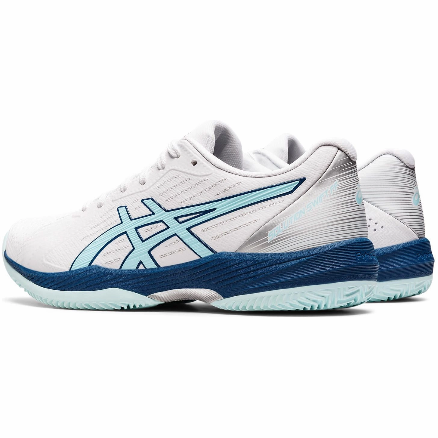 Asics Solution Swift FF Clay Womens Court Shoes - White Extended Heel Support Every Walk