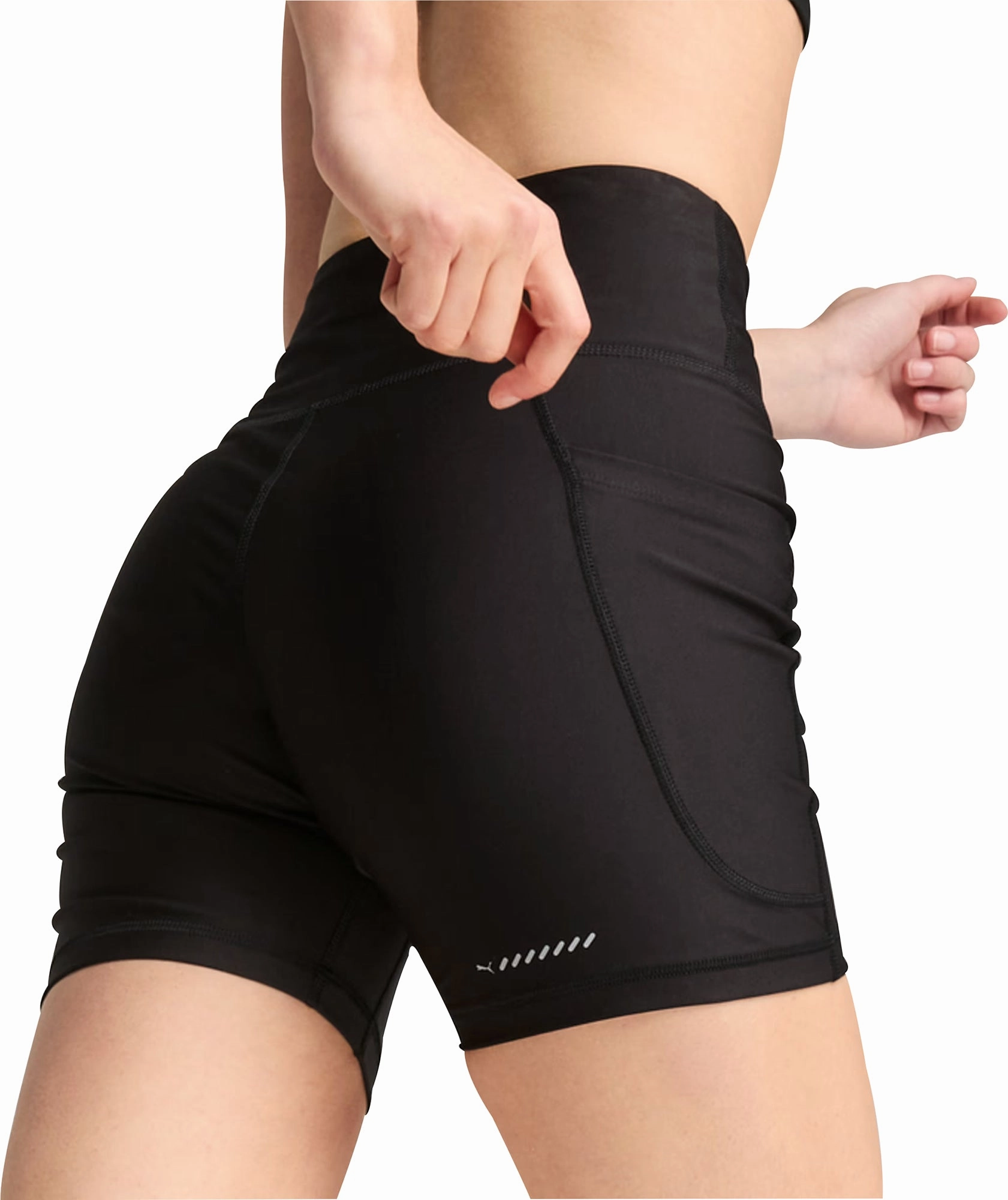 ribbed texture Puma Velocity 5 Inch Womens Short Running Tights - Black