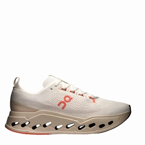 On Men's Cloudsurfer Max Running Shoes in Ivory/Salmon AW25 Thermoregulating Fibers narrow - fit precision