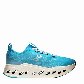 On Women's Cloudsurfer Max Running Shoes in Horizon/Ivory AW25 running on a synthetic track shoes post - injury running shoes