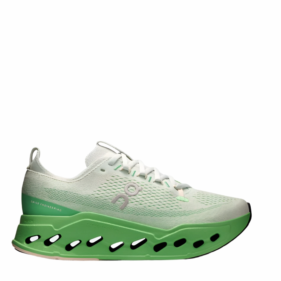 Street Running On Women's Cloudsurfer Max Running Shoes in Mineral/Honeydew AW25